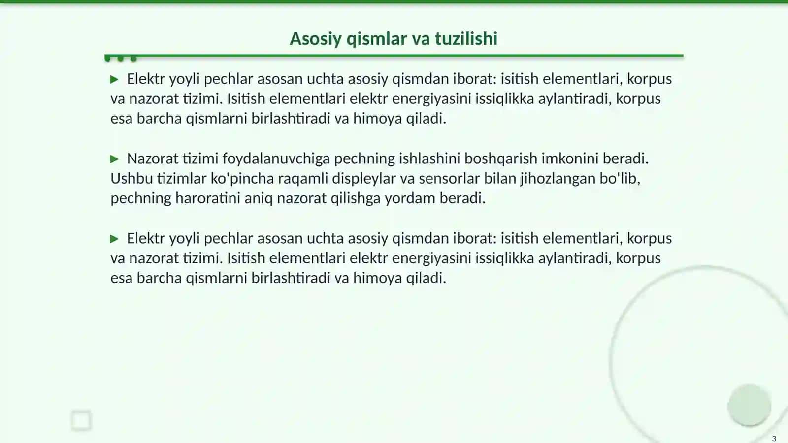 Elektr yoyli pechlarning tuzilishi va qo'llanishi 3