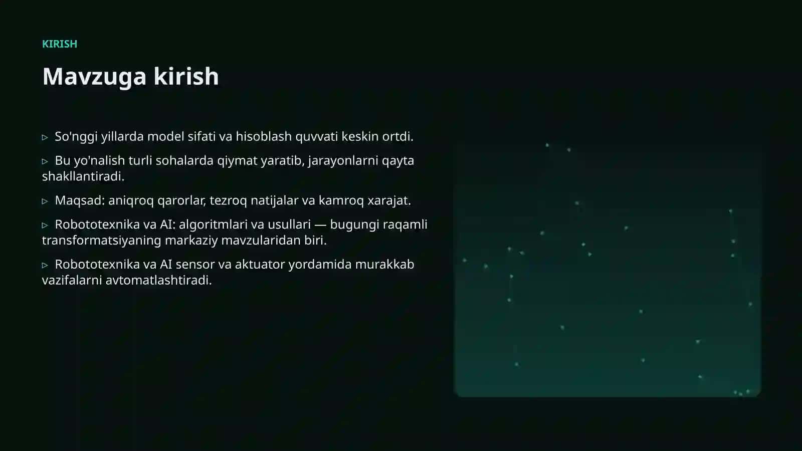 Robototexnika va AI: algoritmlari va usullari 3