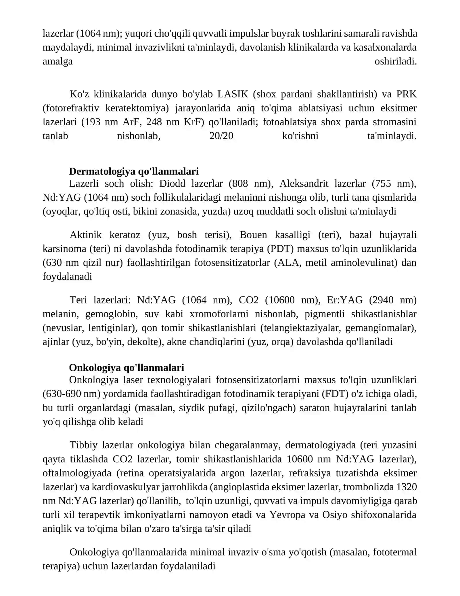 Lazer texnologiyalari va ularning tibbiyotda qo'lanishi 3