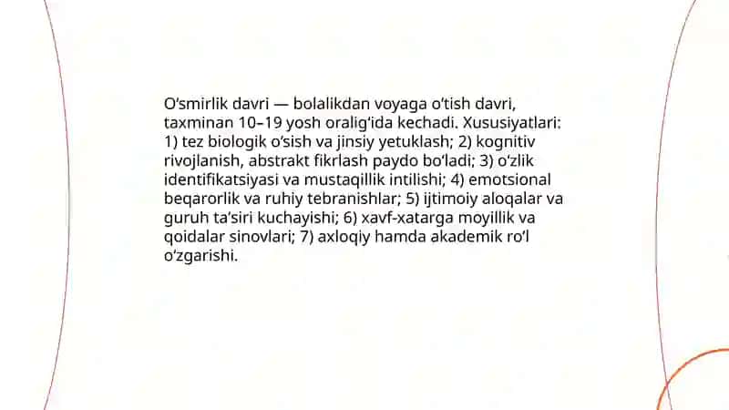 O‘smirlik davridagi psixik rivojlanishning umumiy tavsifi 3