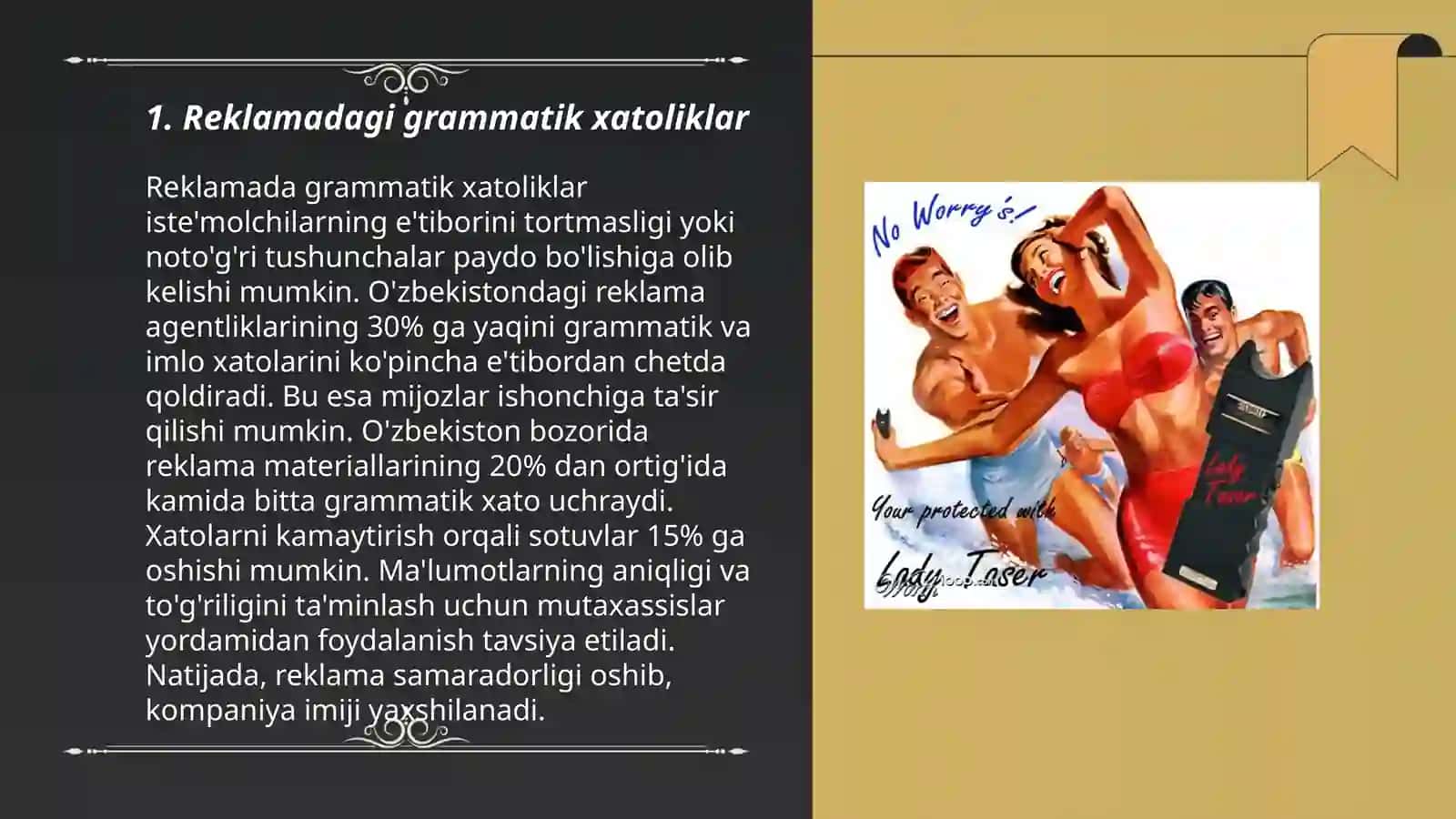 Reklamadagi xatoliklar va reklama to‘g‘risidagi qonun 3
