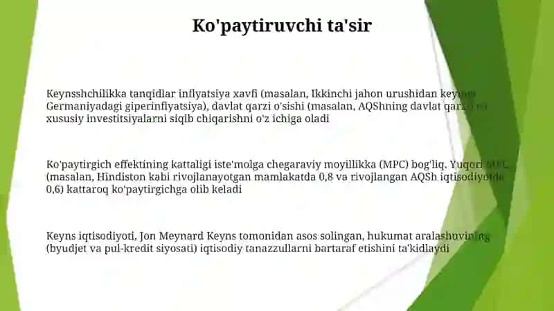 John Meynord Keynsning taʼlimoti va neokeynschilik 3