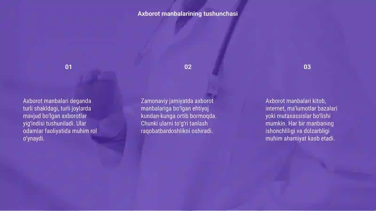Axborot manbalari va ularga bo'lgan ehtiyojlar 3
