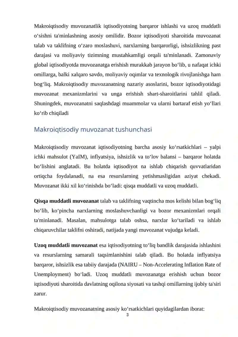 Makroiqtisodiy muvozanatlik va unga erishishning bozor iqtisodiyotidagi shart sharoitlari 3