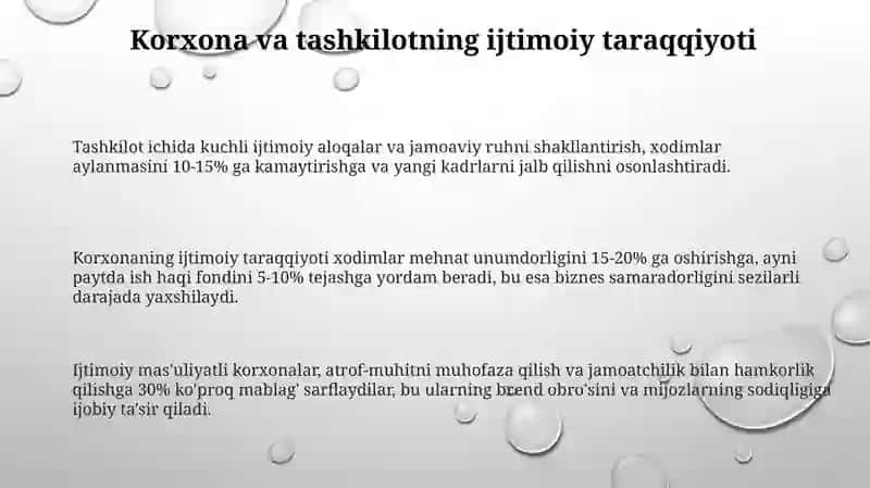 Korxona va Tashkilotning Ijtimoiy Rivojlanishi - Boshqaruvining Asosi 3