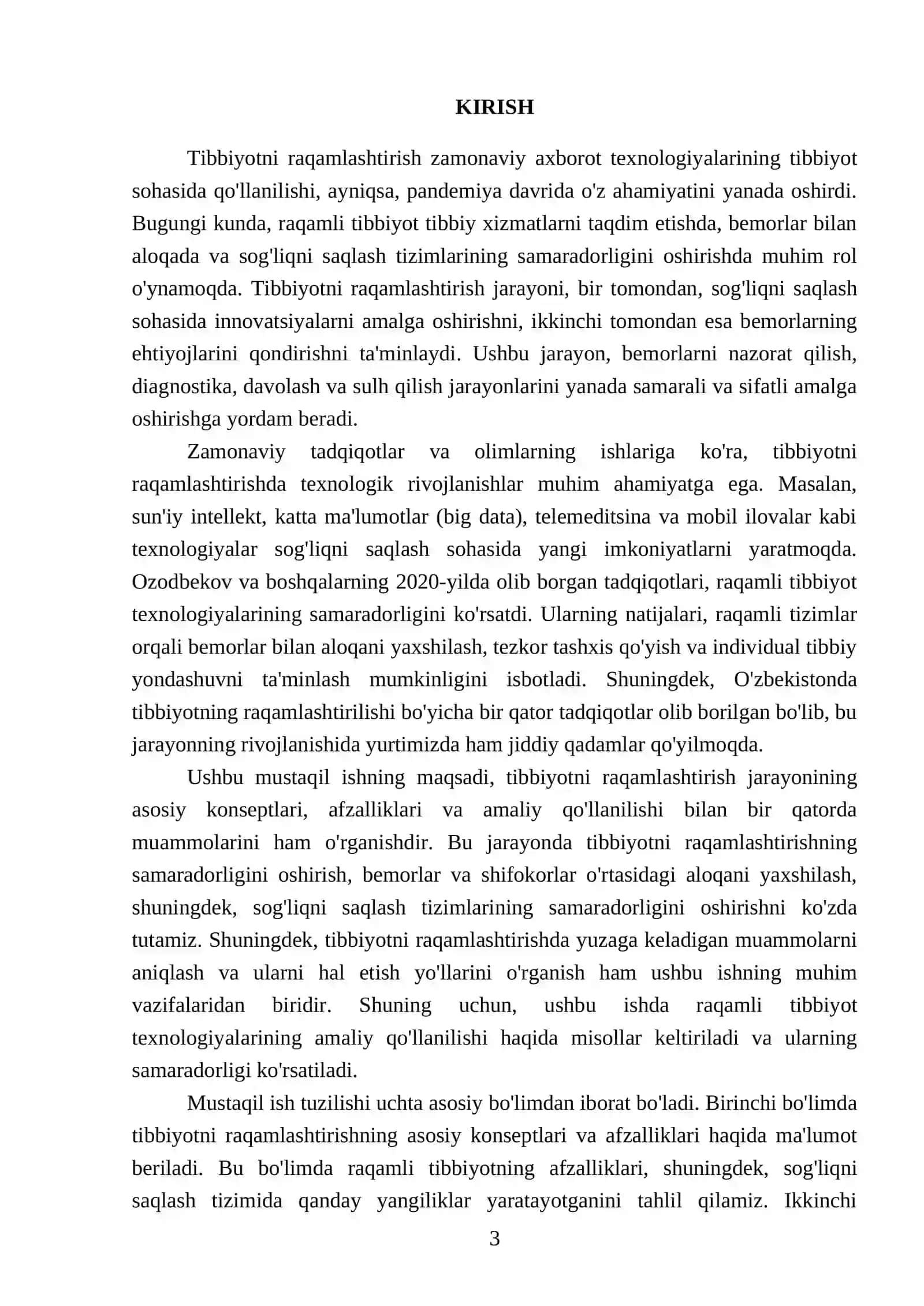 Tibbiyotni raqamlashtirish zamonaviy axborot texnalogiyalarining tibbiyotda qõllanilishi 3