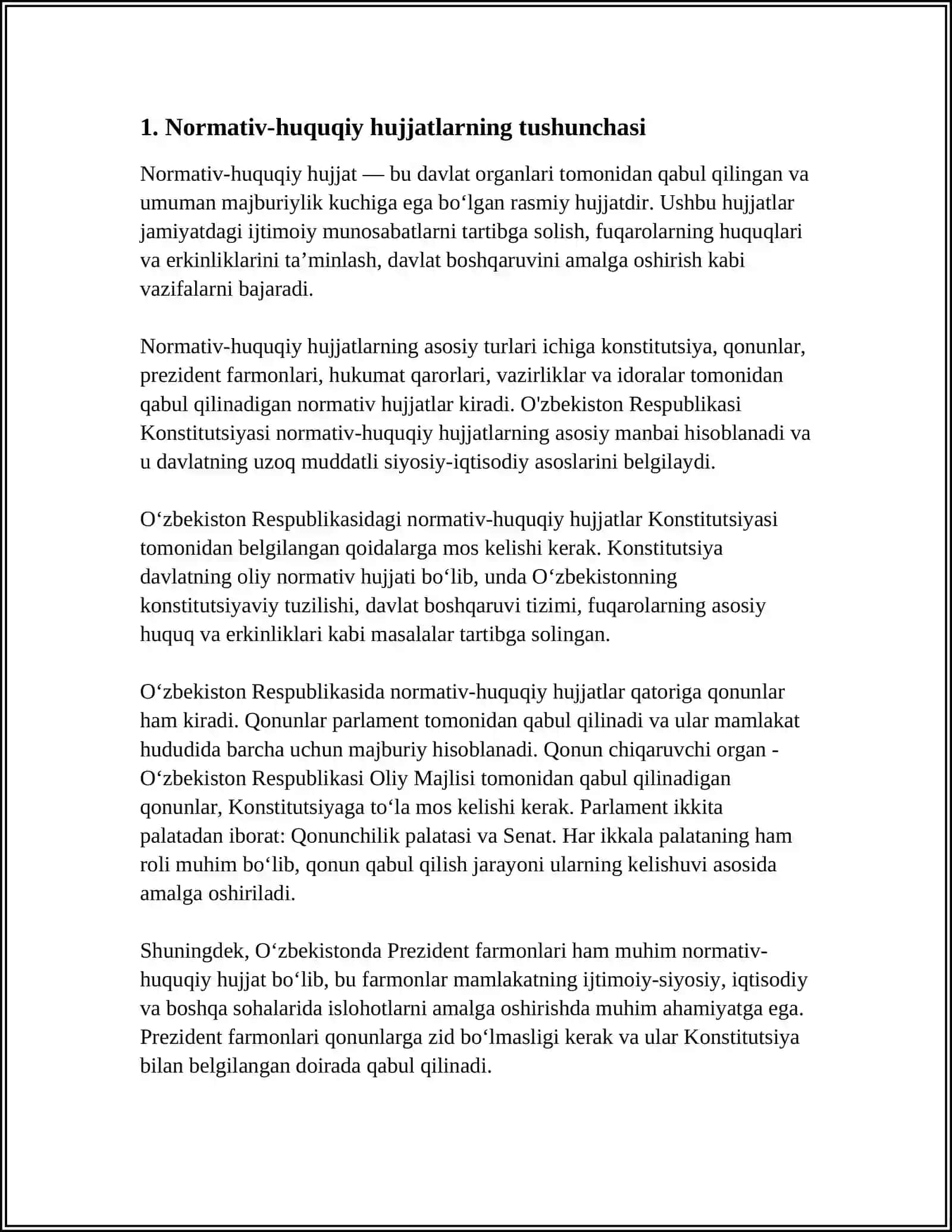 NORMATIV-HUQUQIY HUJJATLARNI KODIFIKATSIYA USULIDA TIZIMLASHTIRISHNING YURIDIK USULI 3