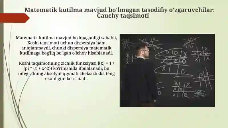 Matematik kutilma mavjud bo'lmagan tasodifiy o'zgaruvchilar 3