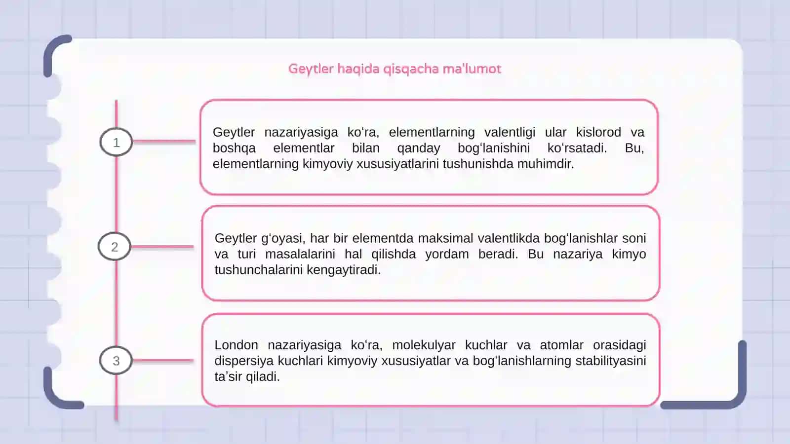 Geytler va London nazariyasiga koʻra elementlarning valentligi 3