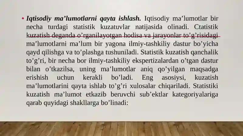 EKONOMETRIK MODELLARNING AXBOROT TA’MINOTI VA STАTISTIKANING ASOSIY TUSHUNCHALARI 3