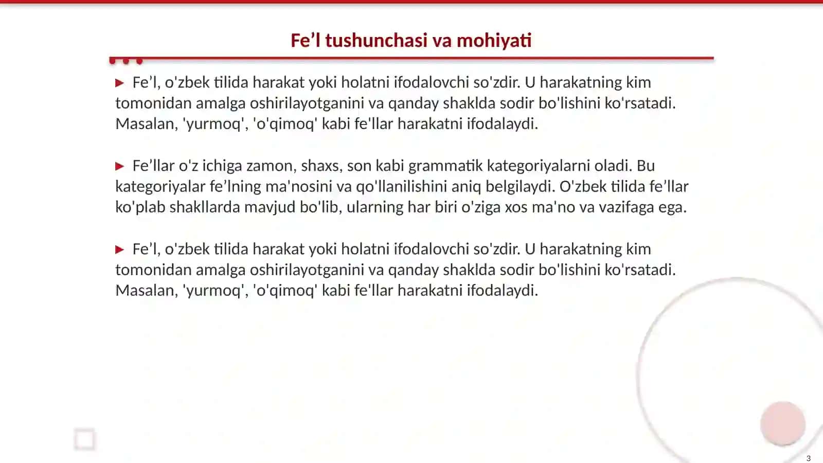 F'el zamonlari 3