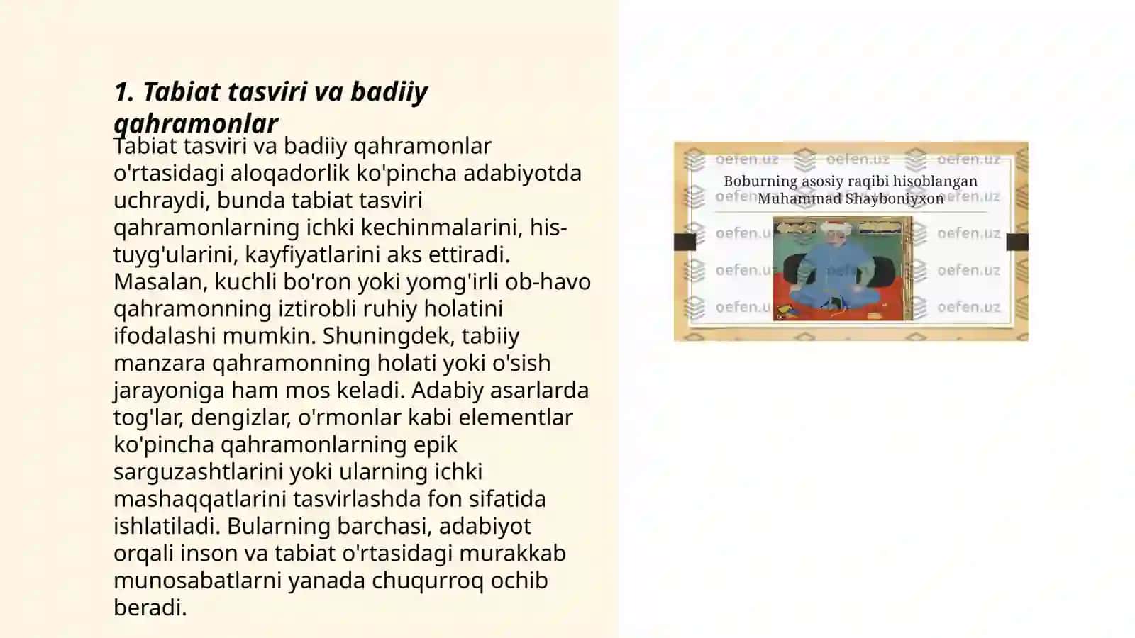 Tabiat tasviri va badiiy qahramonlarining tuyg’ulari o’rtasidagi uyg'unlik ( Yulduzli tunlar misolida) 3