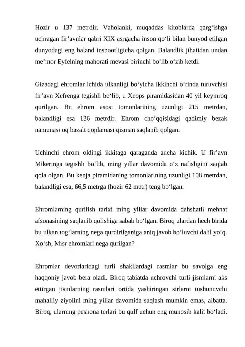Qadimiy Nil vodiysi va Misr poytaxti 3