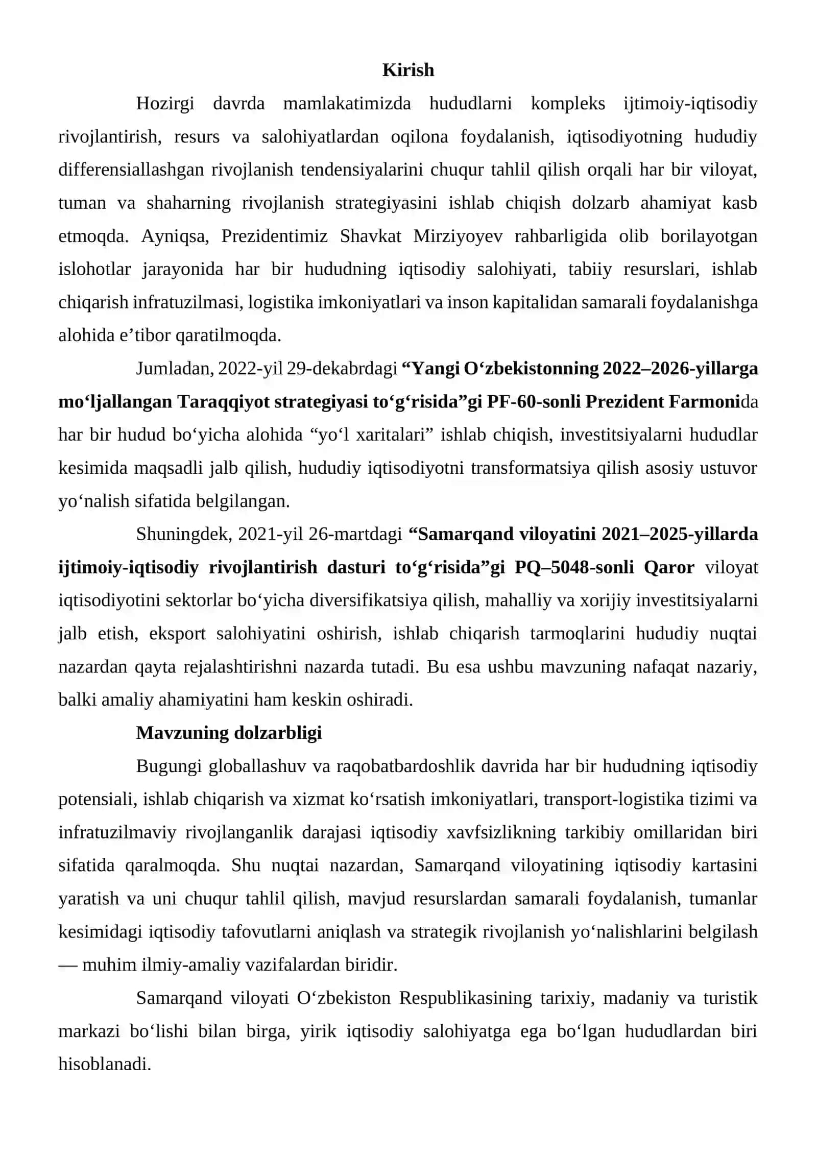 SAMARQAND VILOYATI IQTISODIY KARTASI KURS ISHI 3