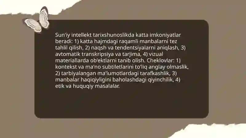 Tarixchi va suniy entelekt mavzusida maqola tayyorlash 3