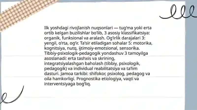 Ilk yoshdagi rivojlanishida nuqsoni bo‘lgan bolalar kontengentining tibbiy-psixologik-pedagogik tavsifi 3