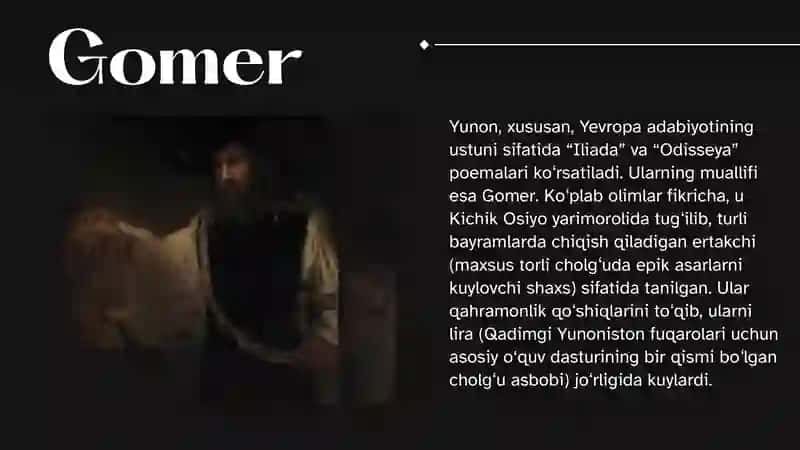 Gomerning qahramonlar xarakterini yaratish mahorati 3