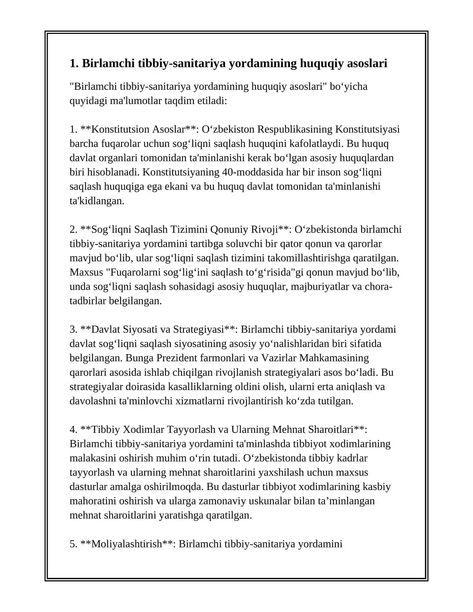 BIRLAMCHI TIBBIY-SANITARIYA YORDAMINI TASHKIL ETISH HAQIDA 3
