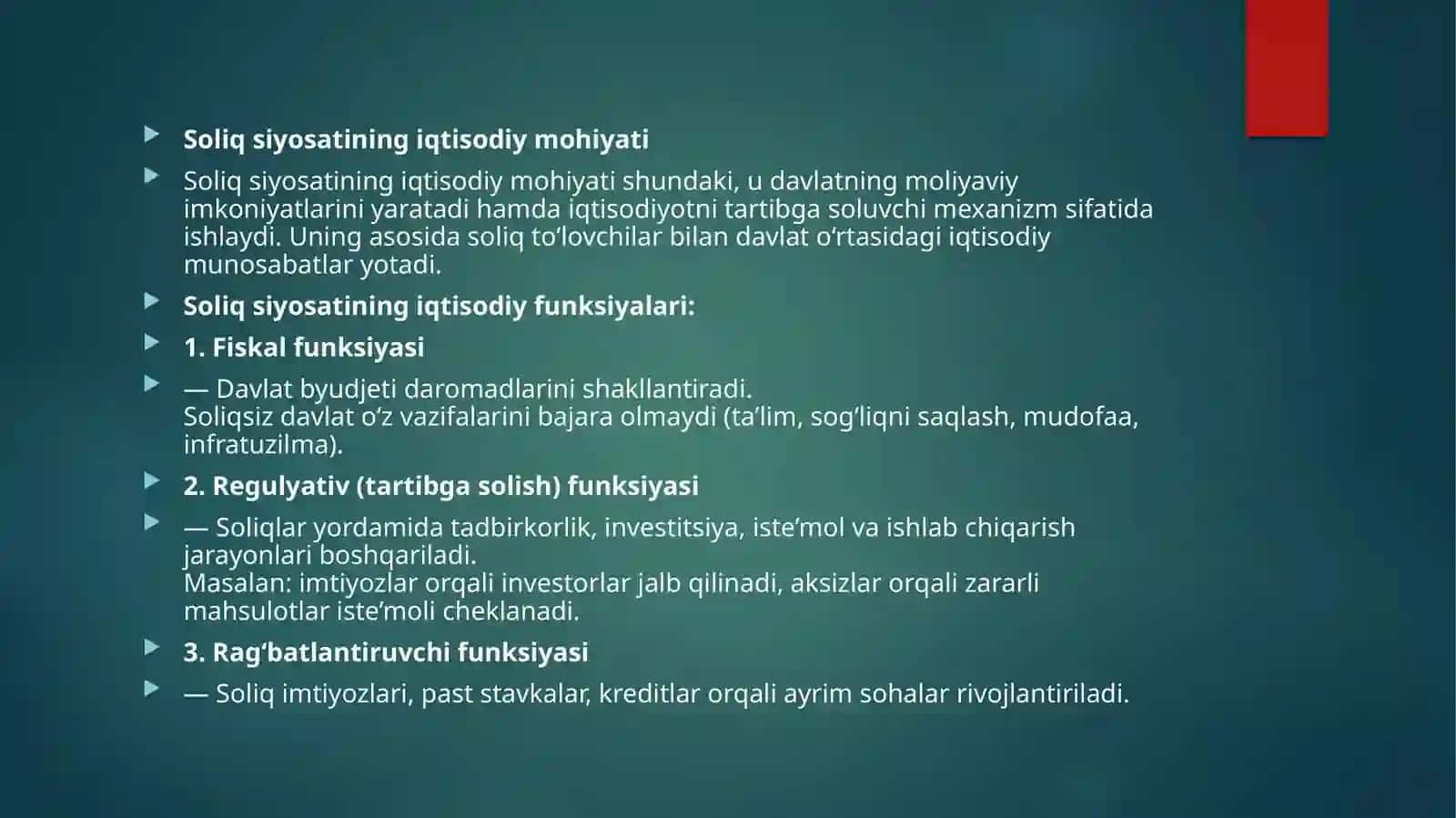Davlat soliq siyosati uning yo’nalishlari 3