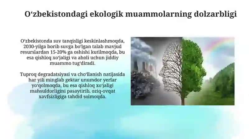 O’zbekistondagi ekologik muammolar va ularni halqilishusullari 3