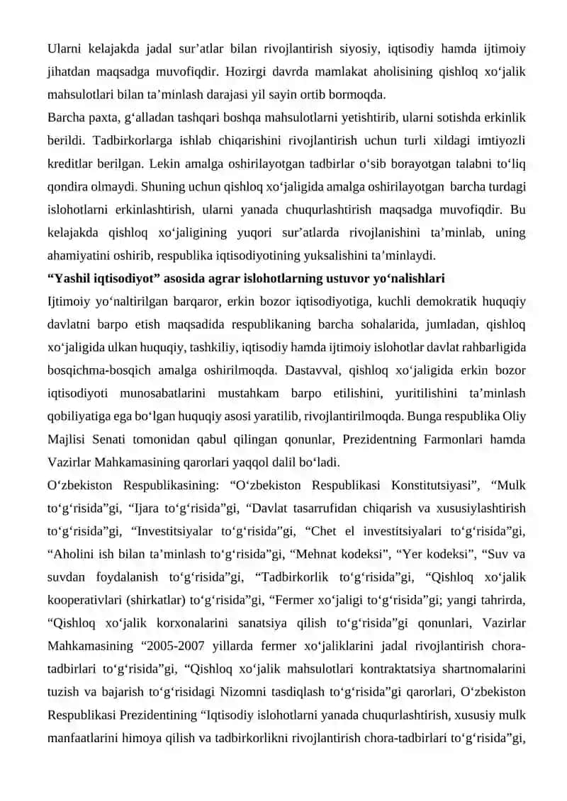 QISHLOQ XO‘JALIGINI “YASHIL IQTISODIYOT” ASOSIDA BARQAROR RIVOJLANTIRISH YO‘LLARI. 3
