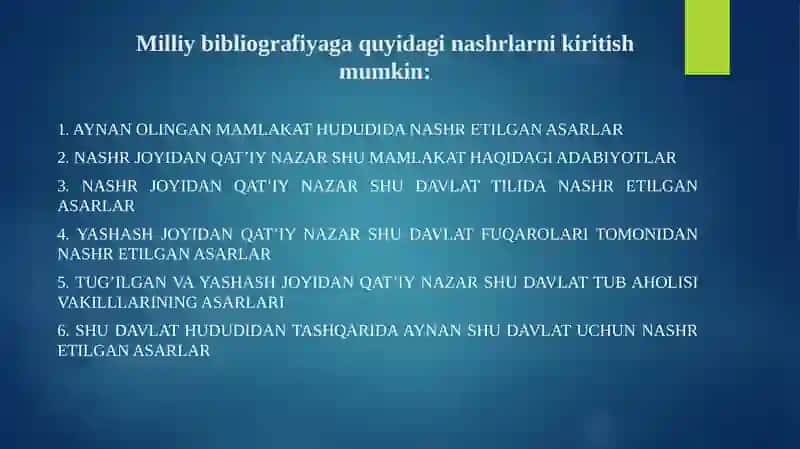 Umumiy bibliografiya fanidan Amaliy ish-3 3