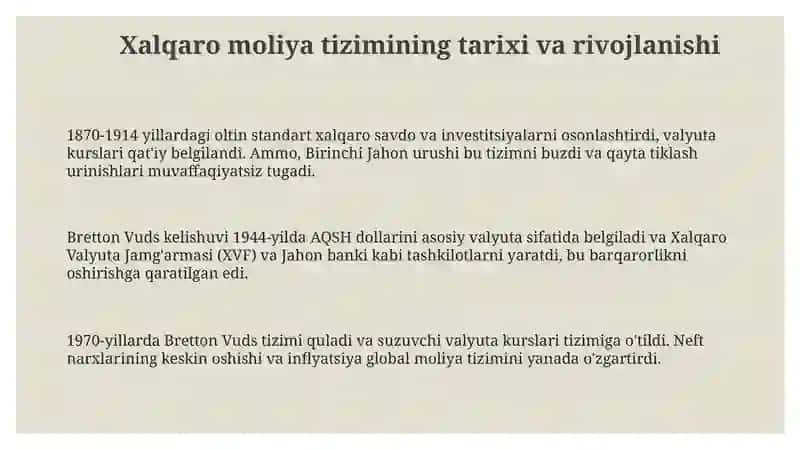 Xalqaro moliya tizimi 3