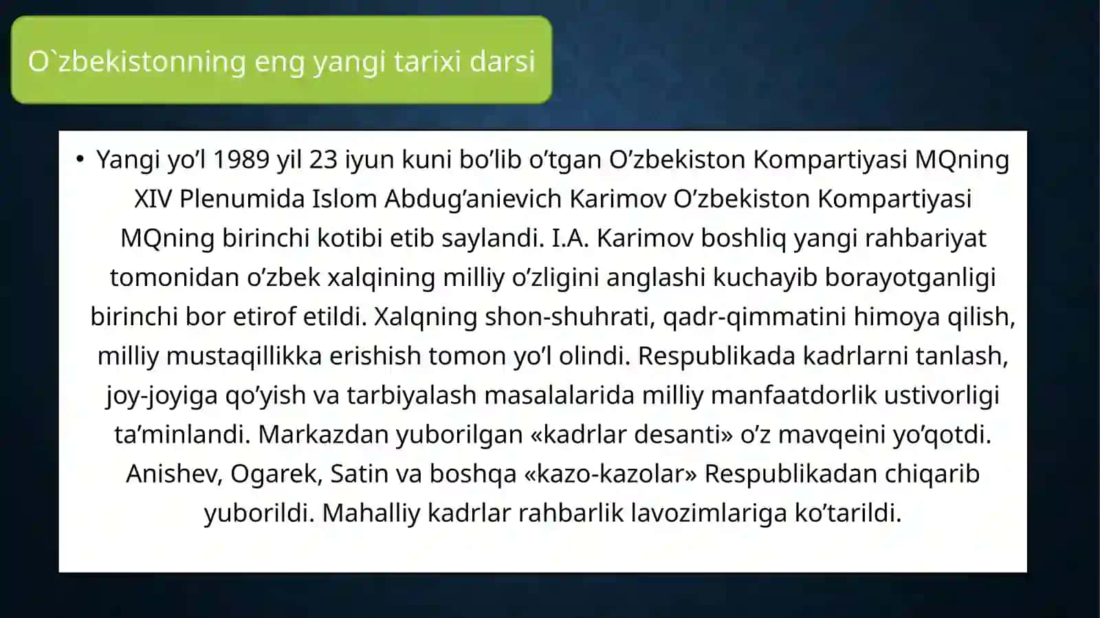 Mustaqil O’zbekiston Respublikasining tashkil topishi va uning tarixiy ahamiyati 3