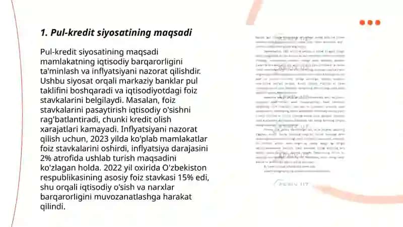 Davlatning pul kredit siyosati: maqsadi va dastaklari 3