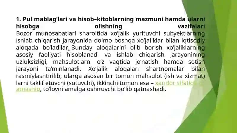 Pul mablag'larining hisobi 3