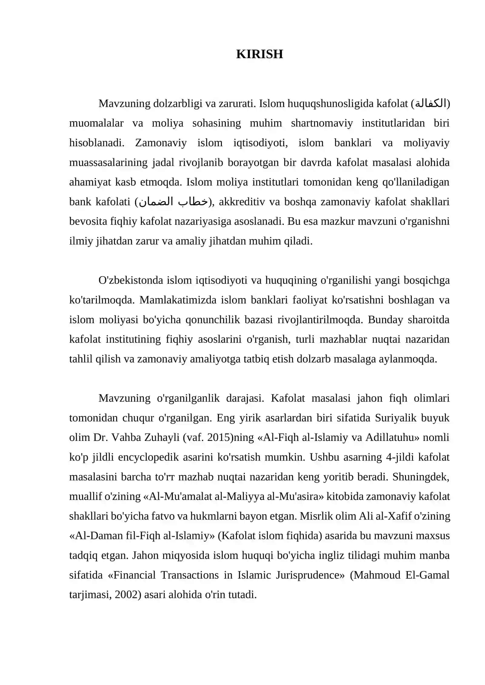 Kafolat masalasi boyicha mavjud fiqhiy qarashlar 3