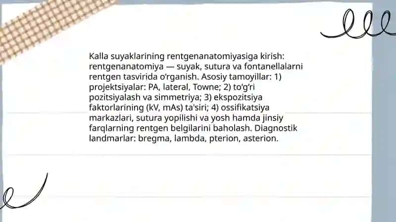 Kalla suyaklarining rentgenanatomiyasi.Kalla suyagining yoshi va jinsiy tavofutlari 3