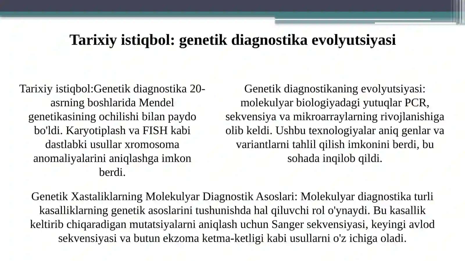 Genetik Xastaliklarning Molekulyar Diagnostik Asoslari 3