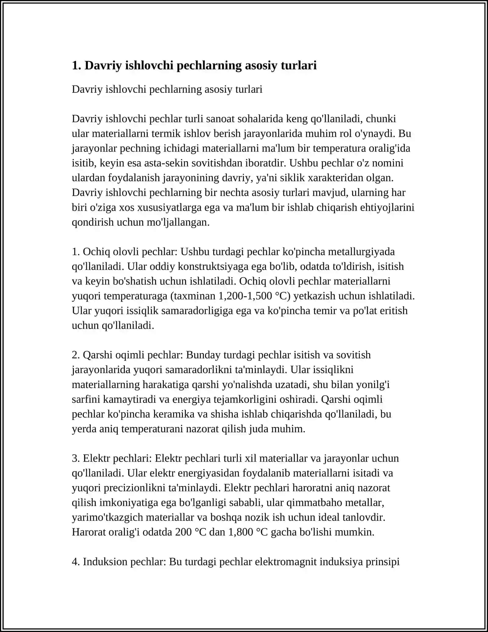 DAVRIY ISHLOVCHI PECHLARNING ISSIQLIK HISOBI 3