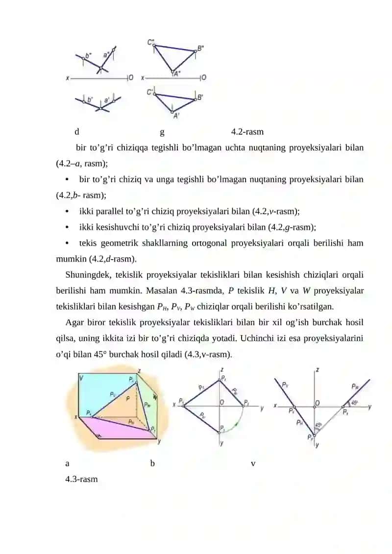 Tekisliklar va to'g'ri chiziqlarning o'zaro joylashuvi 3