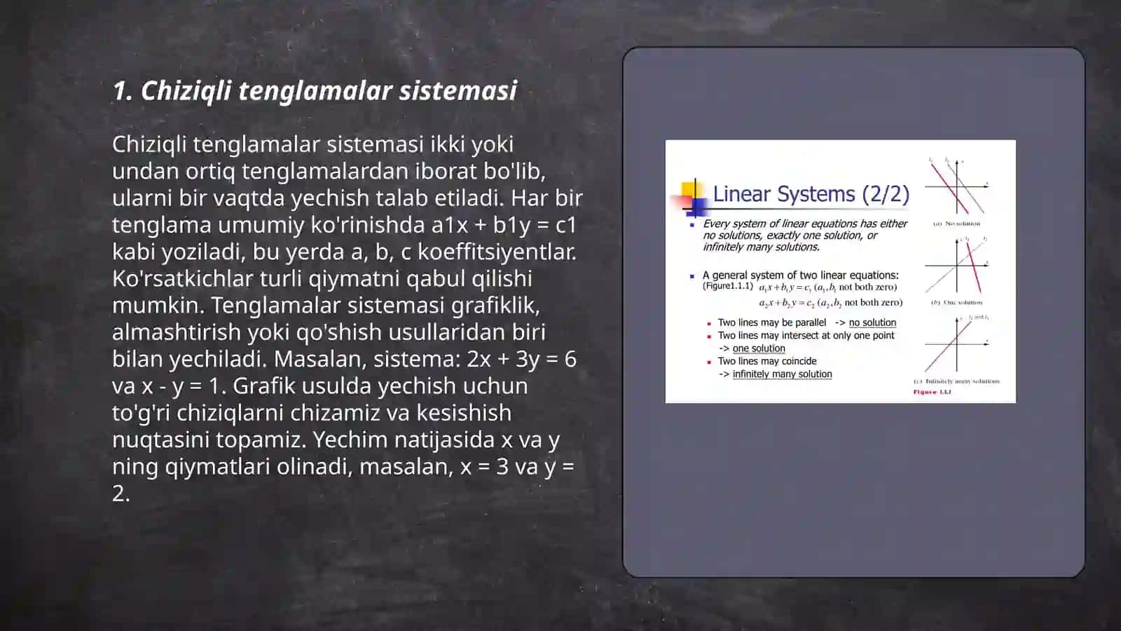 Chiziqli tenglamalar sistemasini yechishning teskari matritsa usuli 3