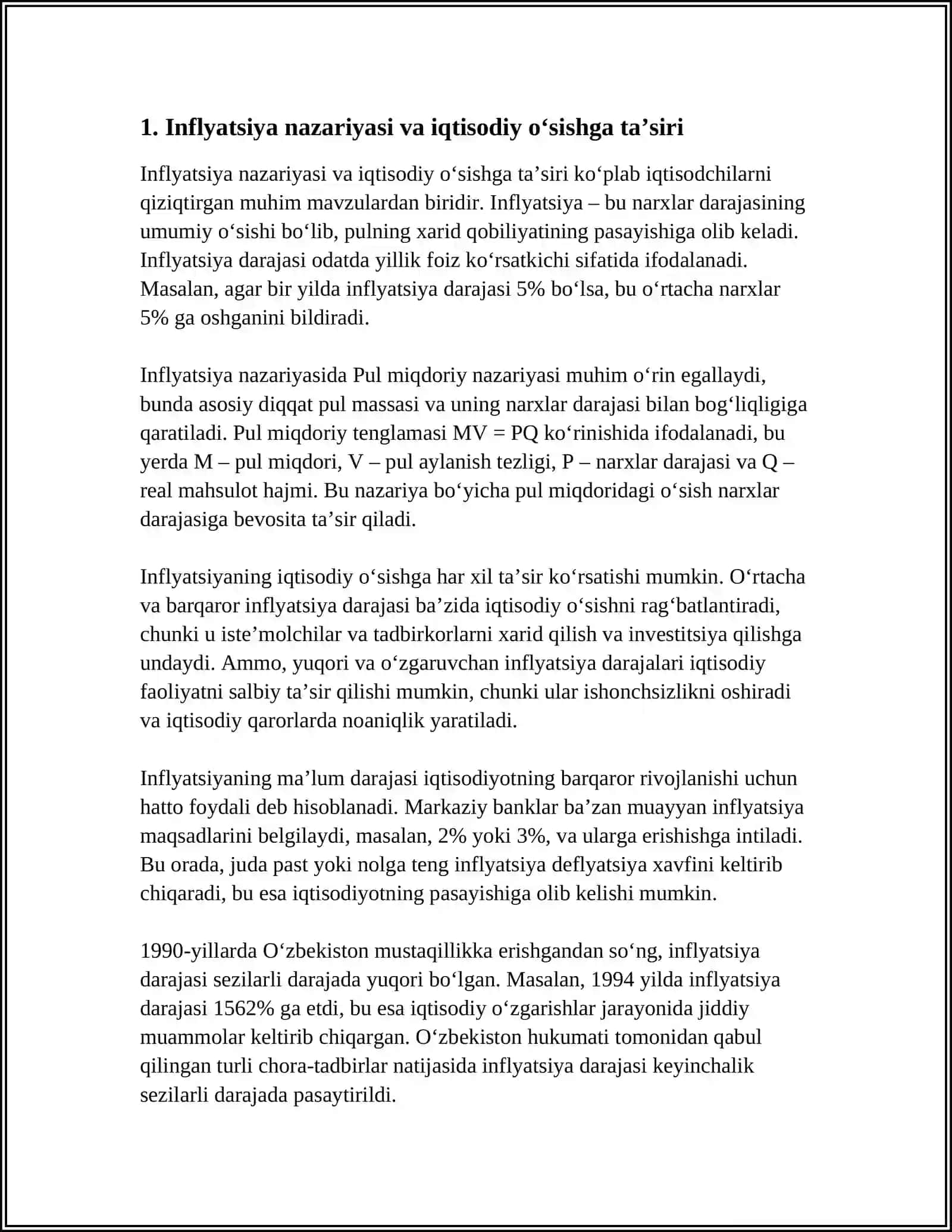 INFLYATSIYA VA IQTISODIY RIVOJLANISH 3