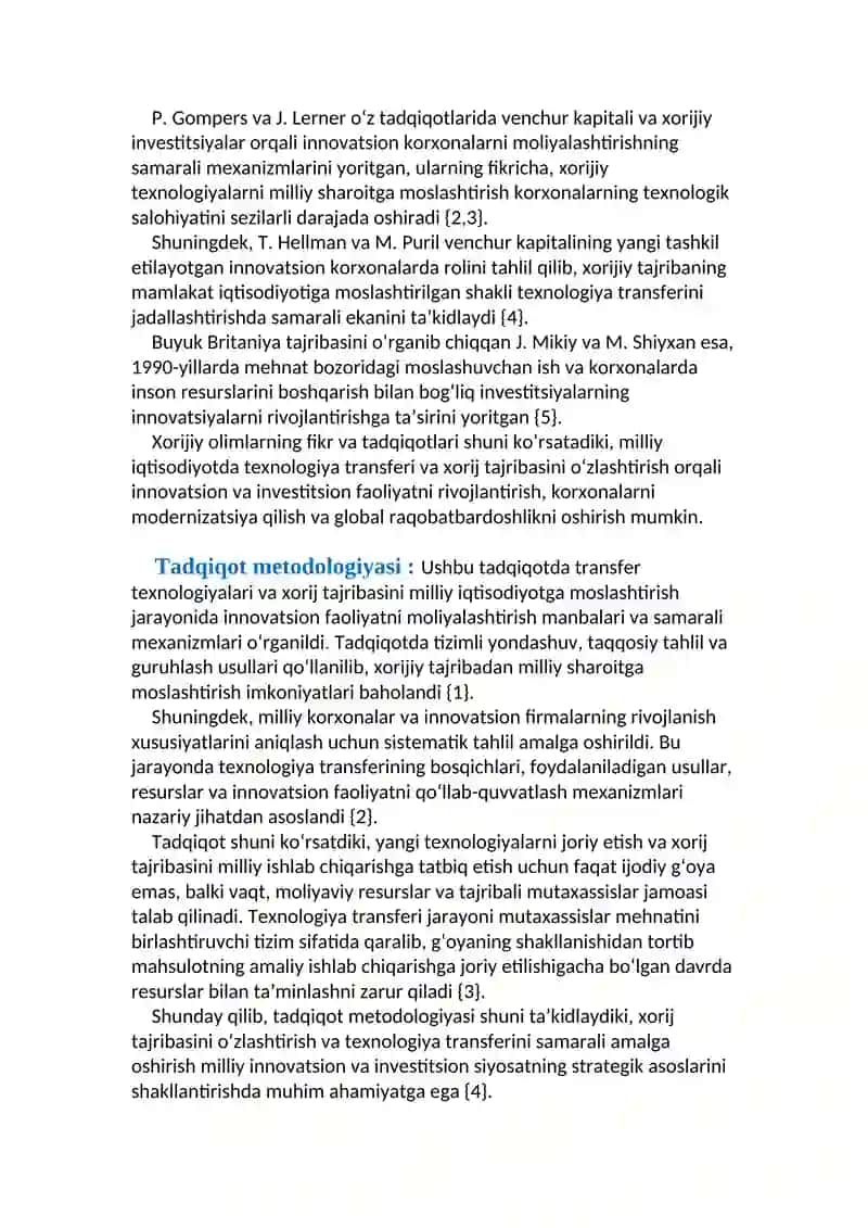 Transfer texnologiyalar va xorij tajribasi 3