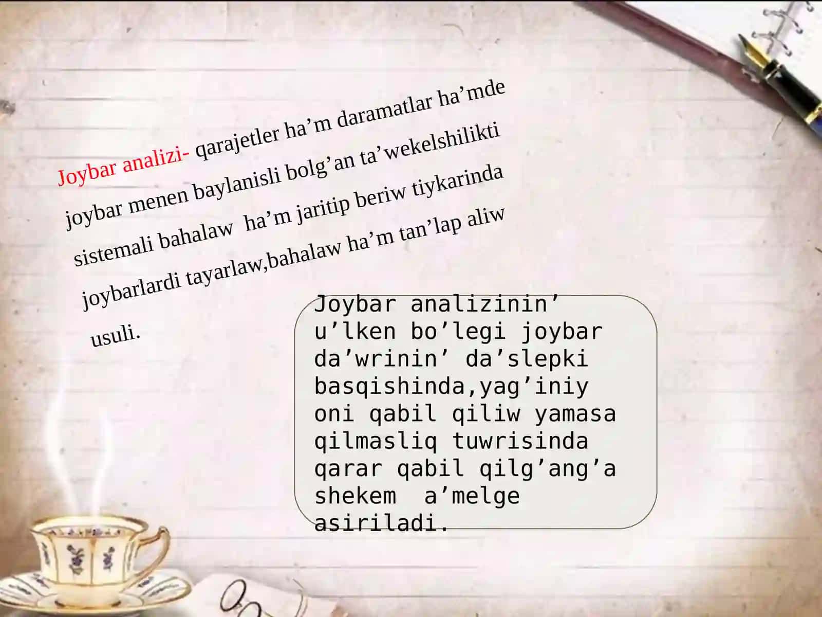 Joybaranalizining ma'nosi 3