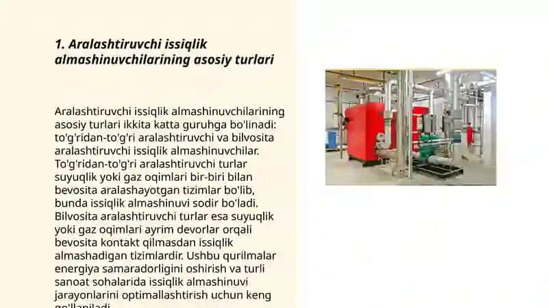Aralashtiruvchi issiqlik almashinish qurilmalari konstruksiyasi, ishlash prinsipi va afzalliklari 3