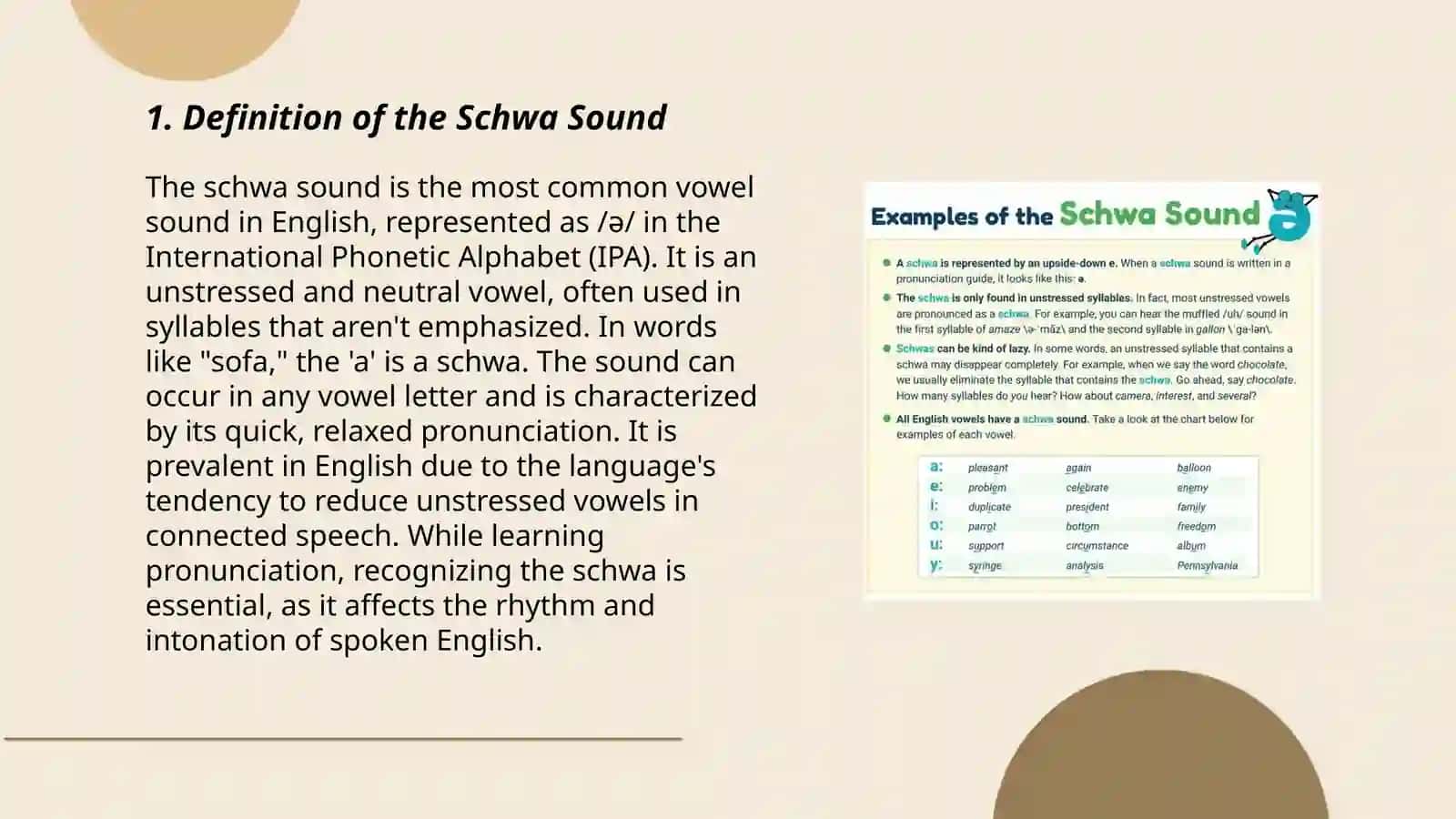 "Schwa" sounds 3