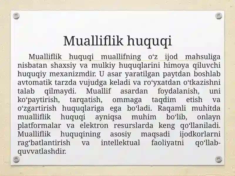 Mualliflik huquqlari buzilishi va raqamli huquqbuzarliklarga qarshi kurashish choralar 3