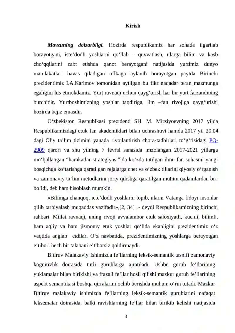 Fe’lning leksik-semantik guruhanishi 3