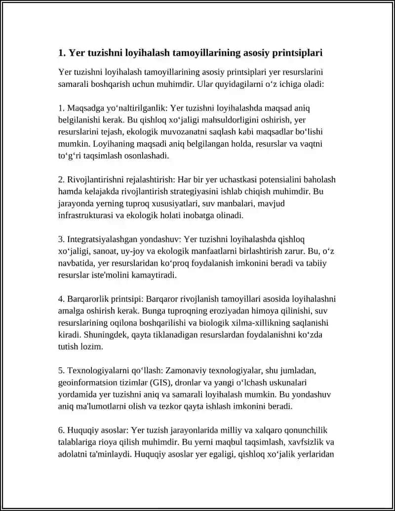 Yer tuzishni loyihalash tamoyillari 3