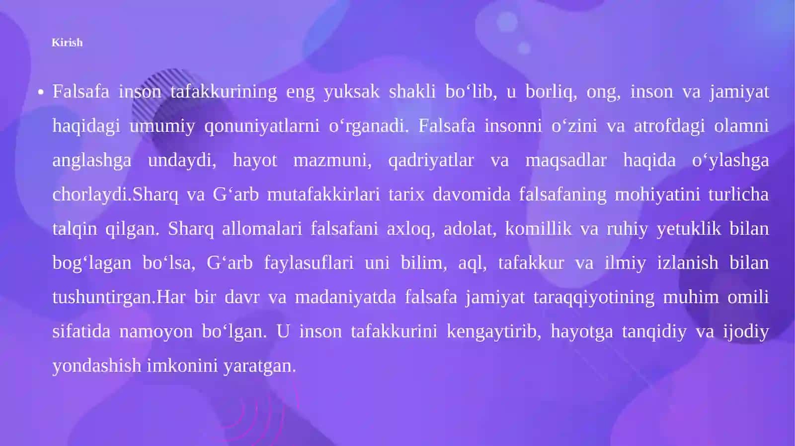 Falsafaning mohiyati va oid Sharq va G’arb mutafakkirlarining ta'riflari 3