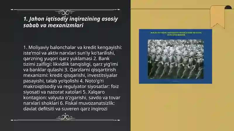Jahon iqtisodiy inqirozi va urush òchoqlarining vujudga kelishi 3