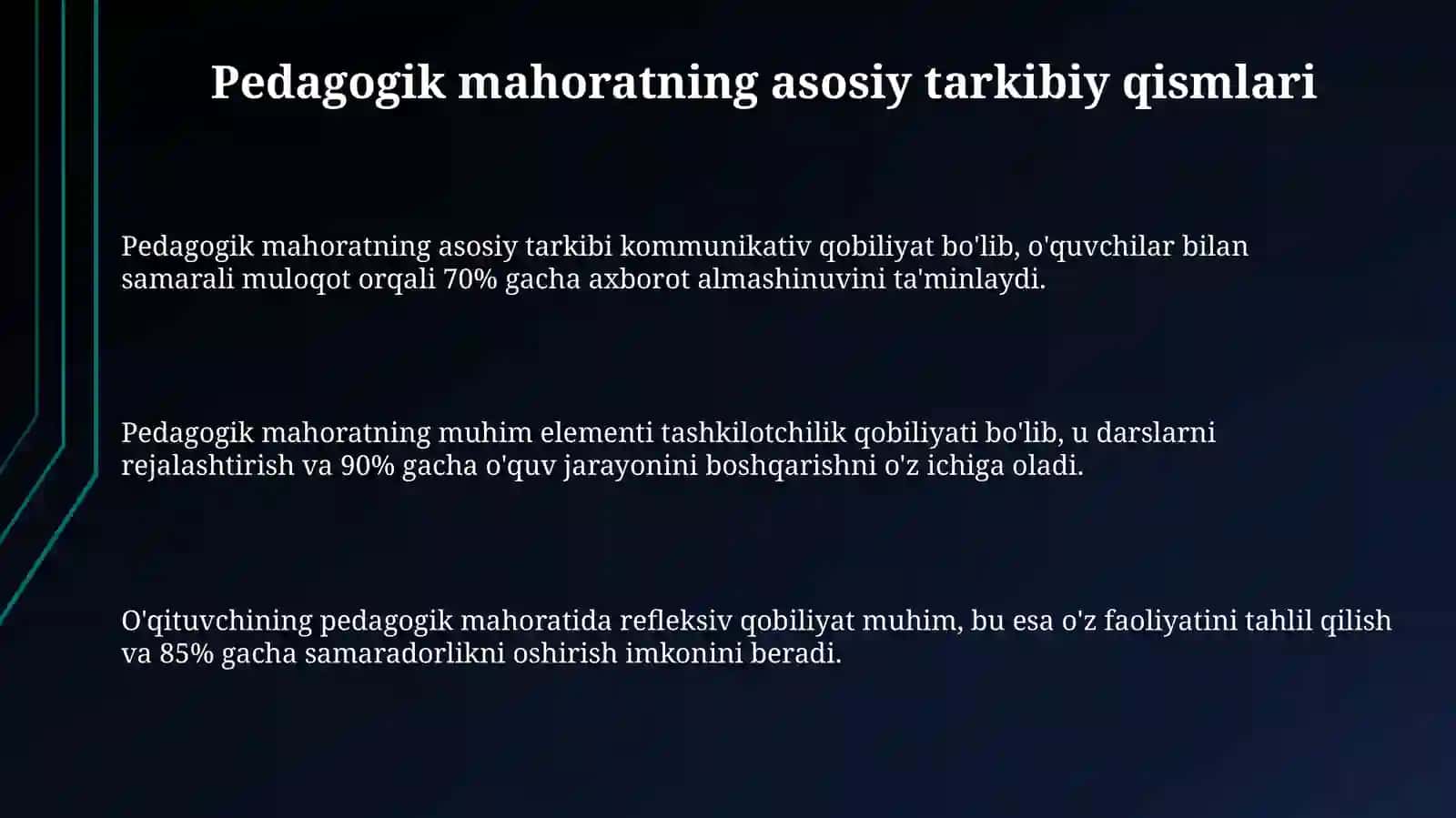 Pedagogik mahoratning asosiy tarkibiy qismlari 3