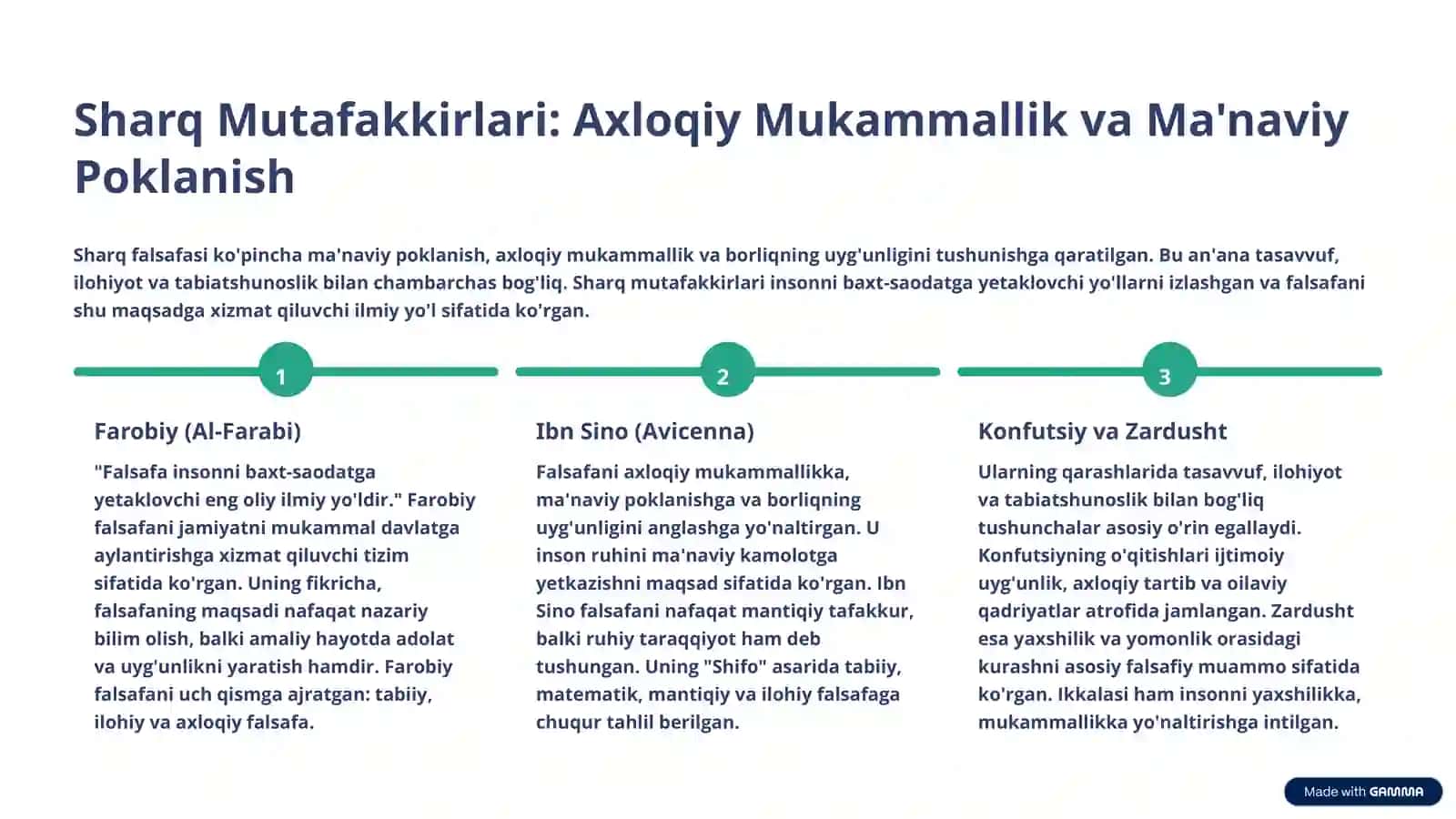 Falsafaning mohiyatiga oid Sharq va G'arb mutafakkirlari ta'riflarini tasniflash 3