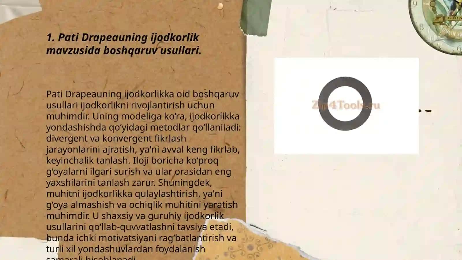 Patti Drapeauning kreativlikka oid pedagogik fikrlari 3