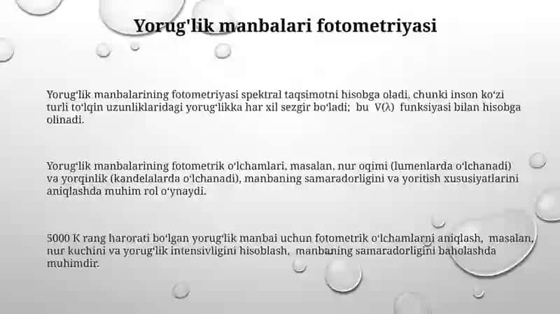 Fotometriya. Fotometrik kattaliklar 3